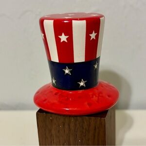 A53A Uncle Sam Hat “Home of the Free" Original Nora Fleming Ceramic Platter Mini